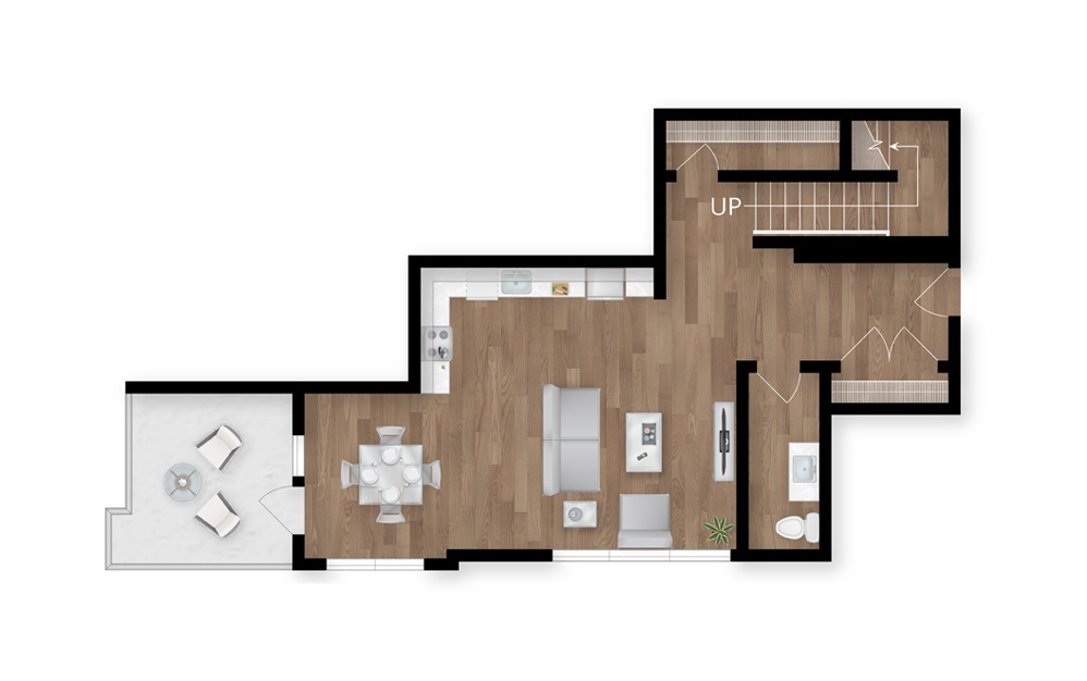 9.1 - 3 bedroom floorplan layout with 2.5 baths and 2048 square feet. (Floor 1)