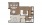 16 - 1 bedroom floorplan layout with 1.5 bath and 1058 square feet.